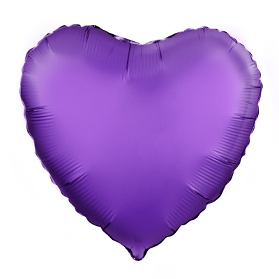 Шар фольга Сердце Purple Фиолетовый сатин 18"/45 см с гелием