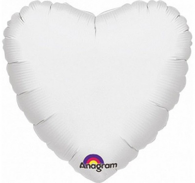 Сердце White пастель 18"/45см шар фольга
