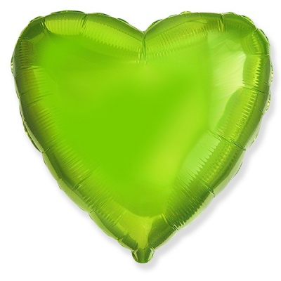 Сердце Lime Green 18"/45см шар фольга