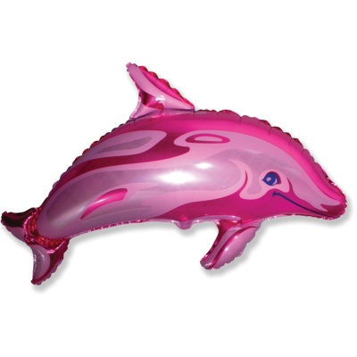 Фигура Дельфин розовый 56х95см шар фольга