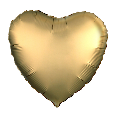 Шар фольга Сердце Gold Золото сатин 18"/45см с гелием