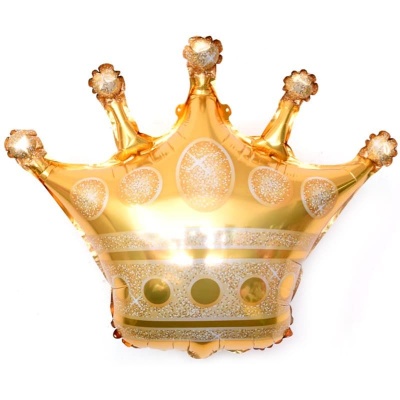 Шар фольга Фигура Золотая корона 28''/71 см с гелием