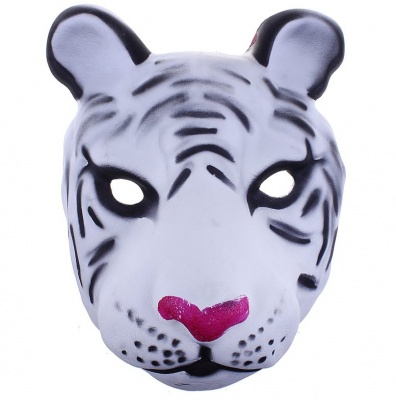 Маска пластик бенгальский тигр купить на Хэллоуин недорого с доставкой или в розницу в магазине рядом с м. Коньково в Москве