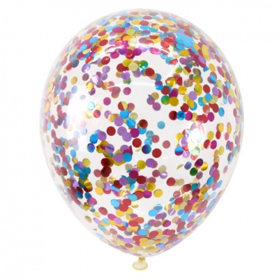 Воздушные шары с гелием Прозрачный с конфетти микс 12"/30 см латекс