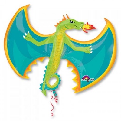 Фигура Дракон зеленый 101 см шар фольга