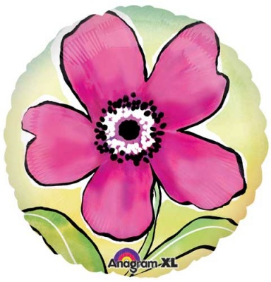 Круг Цветок Рисунок розовый 18"/45см шар фольга