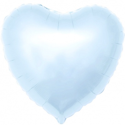 Сердце Светло-голубой 18"/45см шар фольга A
