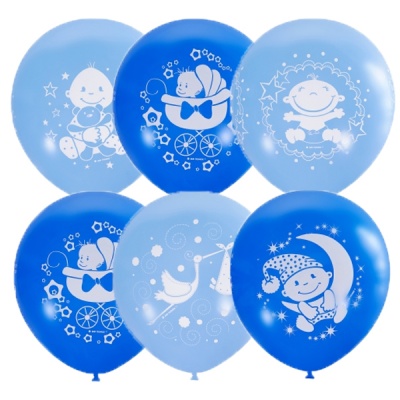 Воздушные шары С Днем Рождения Малыш Выписка из роддома 4ст 30 см с гелием и обработкой Хай-флоат