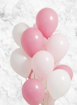 Облако из шаров c гелием На рождение доченьки Паст Pink+Паст Macar Strawberry+Пастель White 21 шар