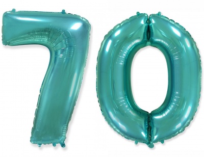Шар-цифра 70 Тиффани Tiffany 102 см фольга с гелием на грузике