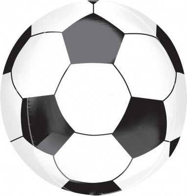 Сфера 3D Футбольный мяч черный 23''/58 см шар фольга