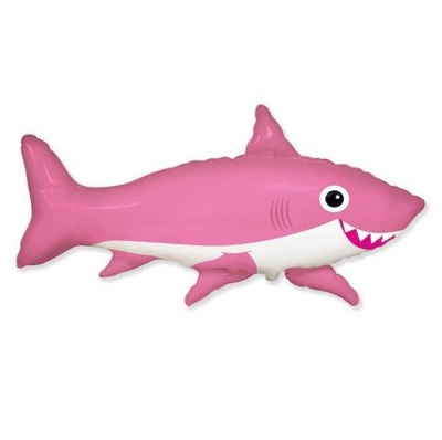Фигура Акула розовая 100х40см шар фольга