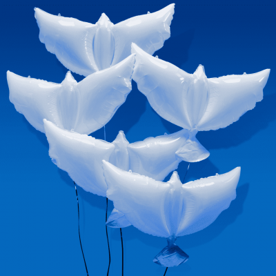 Фигура Воздушный надувной голубь Белый 34''/86 см шар фольга