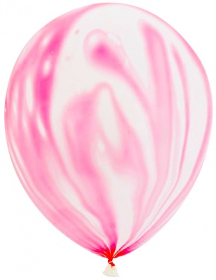 Воздушные шары с гелием и обработкой Мрамор Агат Pink Розовый 12"/30 см