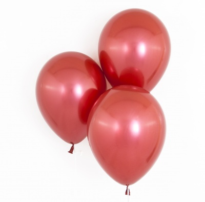 Воздушные шары с гелием и обработкой Chrome Red Хром Красный Semp 12