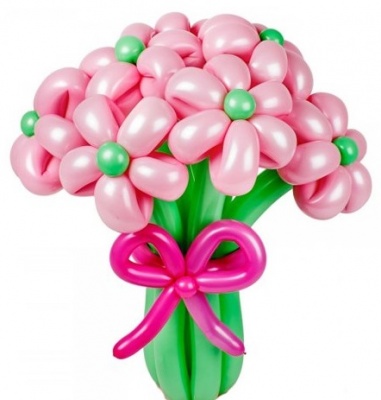 Цветок из шаров "Ромашки" pink
