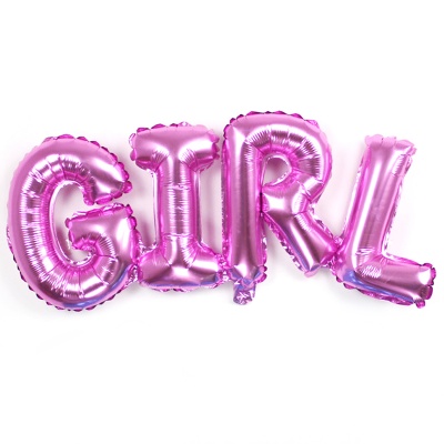 Набор надутых шаров-букв Girl розовый 112см