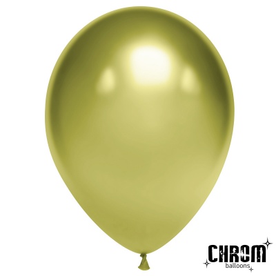 Воздушные шары с гелием и обработкой Chrome Lime Хром Лайм DB 12"/30см