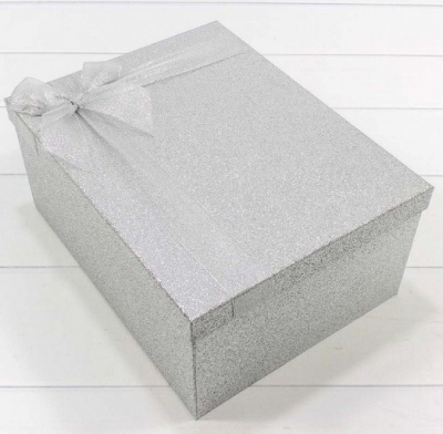 Коробка Прямоугольная Блеск серебро №3 20,7х14,3х8,5см 730604/10038 №3 OMG-GIFT