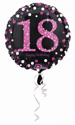 Круг HB Sparkling Birthday 18 pink 18"/45 см шар фольга