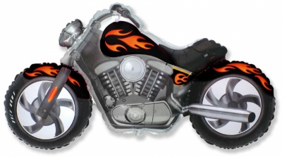 Шар фольга Фигура Мотоцикл черный 57х115 см с гелием