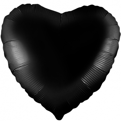 Сердце Черный 18"/45см шар фольга