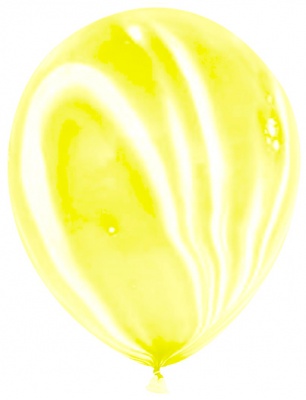 Воздушные шары с гелием и обработкой Мрамор Агат Yellow Желтый 12"/30 см