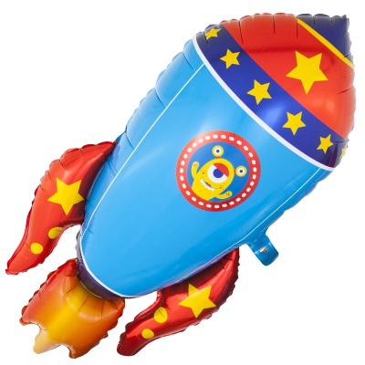 Шар фольга Фигура Космическая ракета 104см с гелием