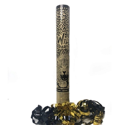 Пневмохлопушка Wild Party, black&gold серпантин 30 см УТ-00023810 Arts&Crafts Co.,Ltd