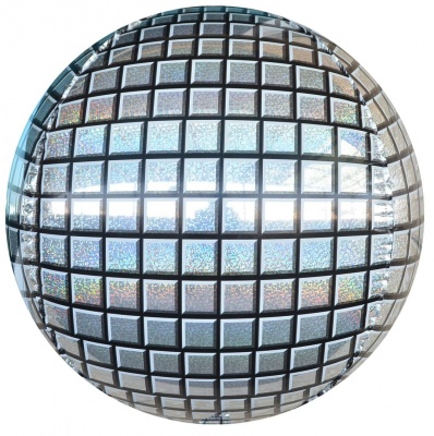 Сфера 3D Диско Серебро Голография 24''/61 см шар фольга