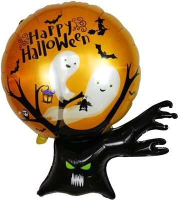 Фигура Дерево с привидениям 39''/99см шар фольга Хэллоуин