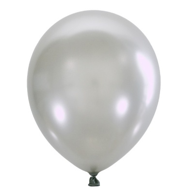 Воздушные шары с гелием и обработкой Металлик SILVER Серебро 026 12"/30 см