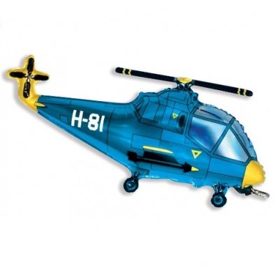 Фигура Вертолет синий 57х96см шар фольга