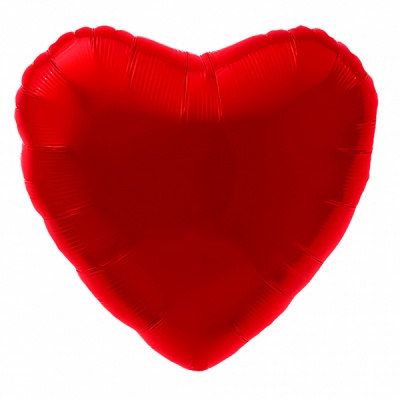 Сердце Красный Глянец 18"/45см шар фольга