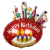 Фигура Торт и свечи "С Днем Рождения!", Красный 42''/107 см шар фольга
