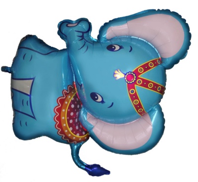 Фигура Слонёнок голубой  32"/81см шар фольга
