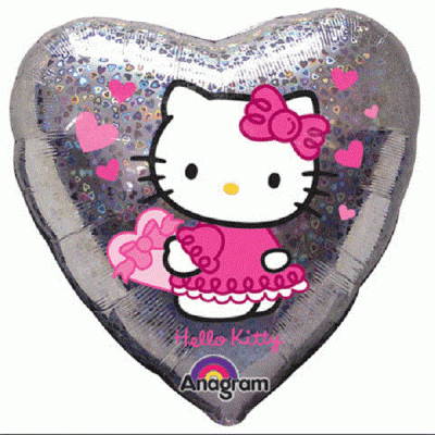 Круг Hello Kitty в сердечках 18"/45см шар фольга