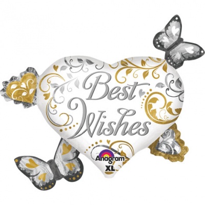 Фигура Best Wishes Бабочки Сердца 76х66 см шар фольга