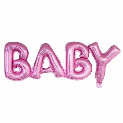 Набор ненадутых шаров-букв Baby" Розовый 32''/81 см