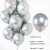 Облако из шаров Хром Серебро 15 шаров с гелием и обработкой Хай-флоат