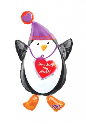 Фигура Пингвин с сердцем 68х78 см шар фольга