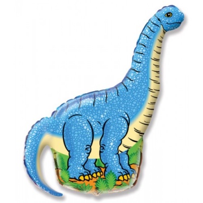 Шар фольга Фигура Динозавр голубой 110х66см с гелием