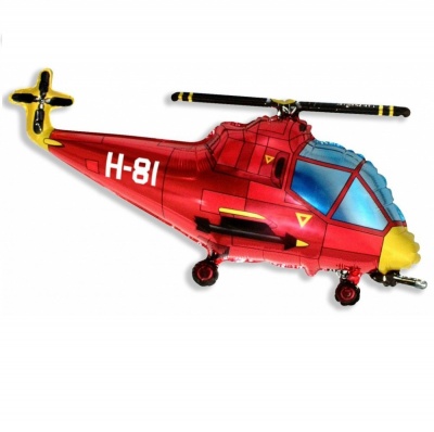 Фигура Вертолет красный 57х96см шар фольга