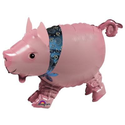 Ходячая фигура Свинка 132см шар фольга с гелием