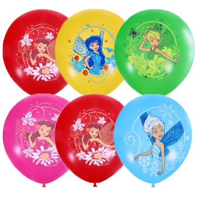 Воздушные шары Дисней Феи цветные 1ст 30см с гелием и обработкой 