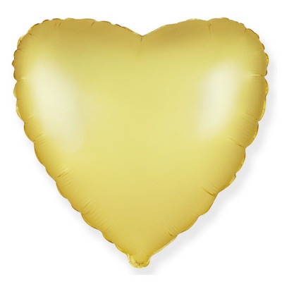 Сердце Пастель Золото сатин 18"/45см шар фольга