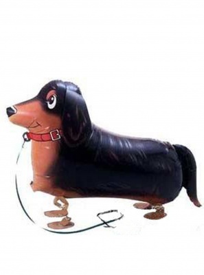 Ходячая фигура Собака Такса 55см шар фольга с гелием