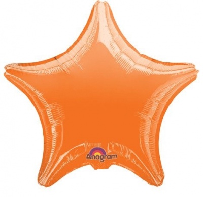 Звезда металлик Orange 19"/48см шар фольга