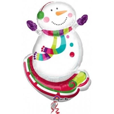 Фигура Снеговик радостный 78x55см шар фольга