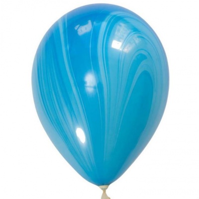 Премиум шар с гелием и обработкой Супер Агат Blue Синий 11"/30 см